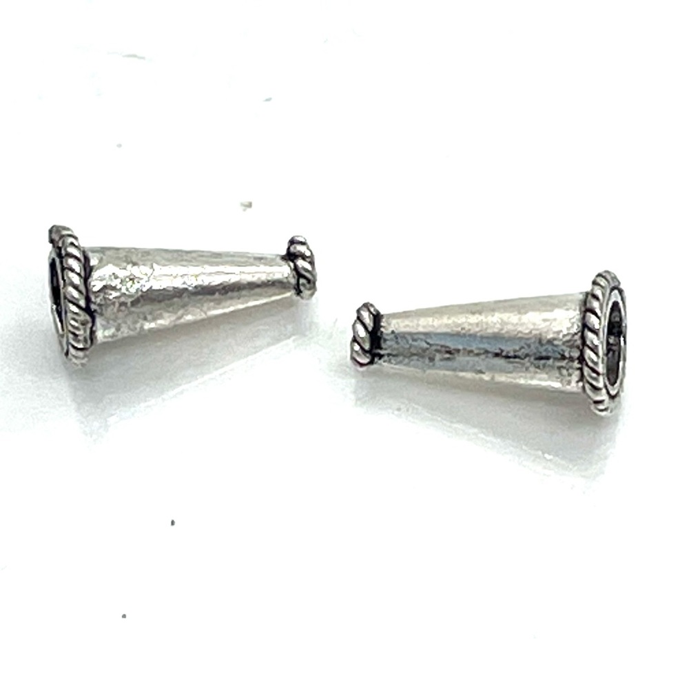 4 Sterling Cone Beads